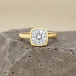 Bezel Set 2.00ct Cushion Cut Diamond Ring