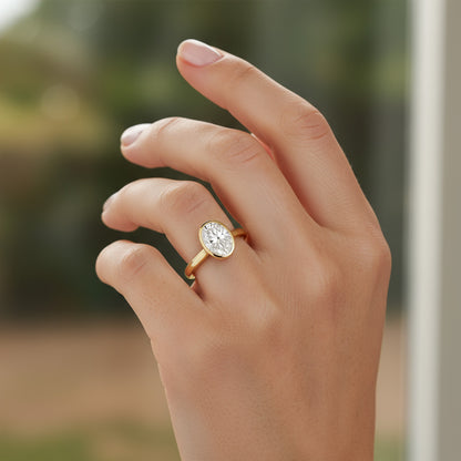 Bezel Set 2.00ct Oval Cut Diamond Ring