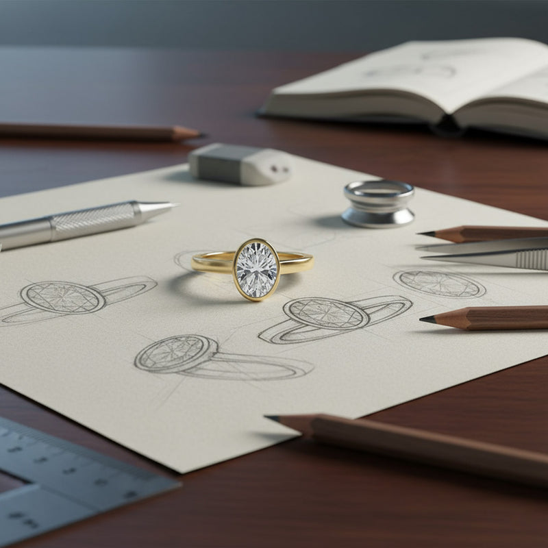 Bezel Set 2.00ct Oval Cut Diamond Ring