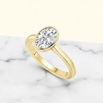 Bezel Set 2.00ct Oval Cut Diamond Ring