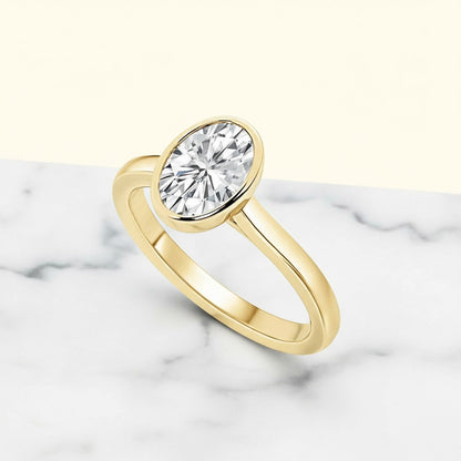 Bezel Set 2.00ct Oval Cut Diamond Ring