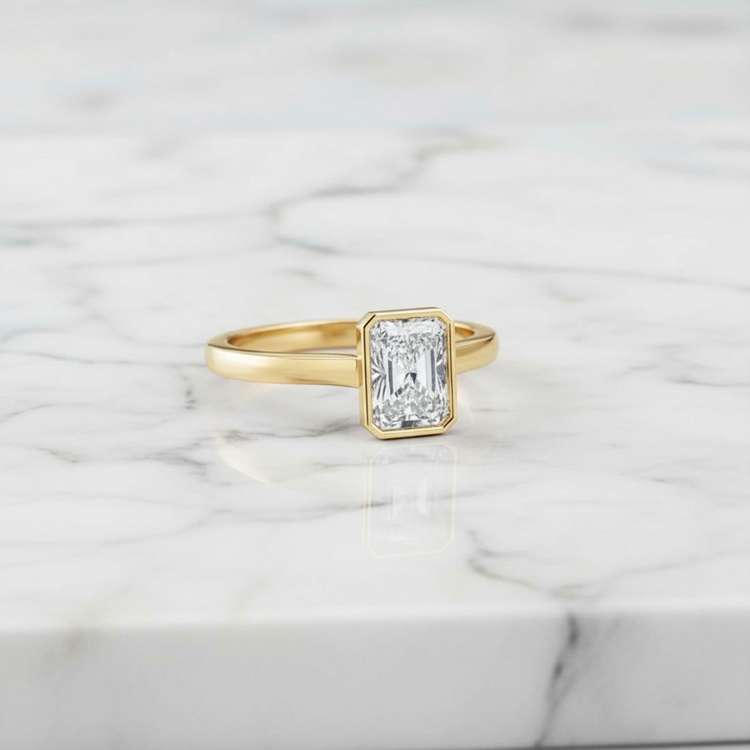 Bezel Set 2.00ct Radiant Cut Diamond Ring