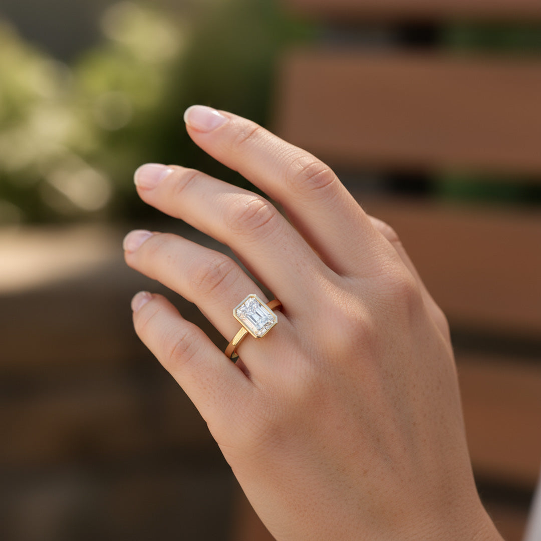 Bezel Set 2.00ct Radiant Cut Diamond Ring