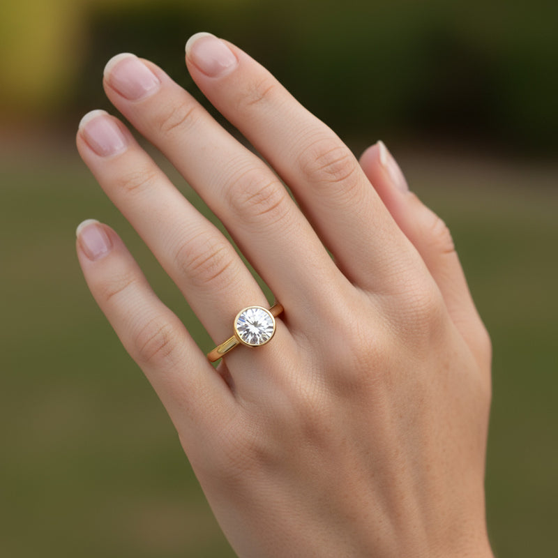 Bezel Set 2.00ct Round Cut Diamond Ring