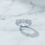 14KY 5 Stone Hexagon Cut Diamond Ring