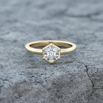 Hexagon 1.00ct  Diamond solitaire ring