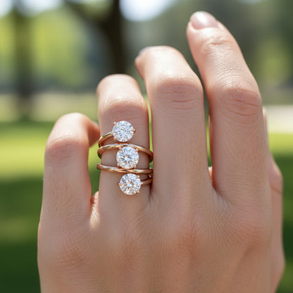 Round Diamond Spiral Ring