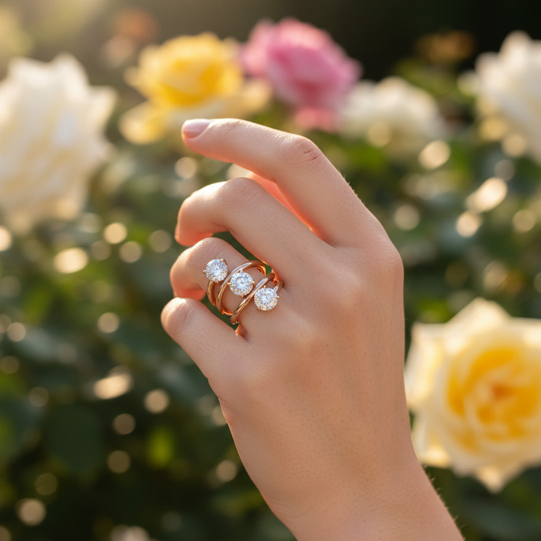 Round Diamond Spiral Ring