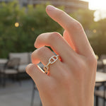 Diamond Chain Link Wedding Band