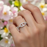 Diamond Chain Link Wedding Band