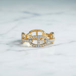 Diamond Chain Link Wedding Band