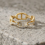 Diamond Chain Link Wedding Band