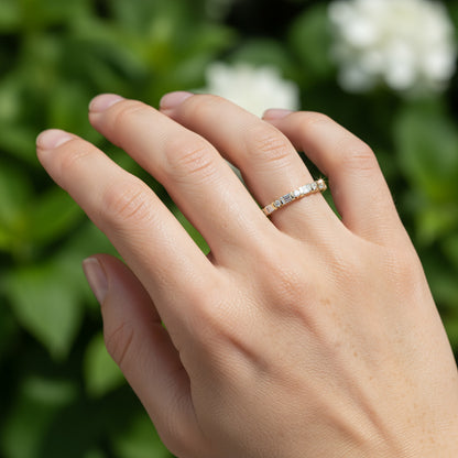 'Sienna' Emerald and Round 2.50ct Eternity Diamond Wedding Band