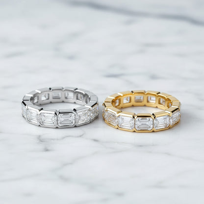 'Riley' Emerald Cut Eternity Diamond Wedding Band