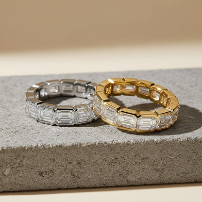 'Riley' Emerald Cut Eternity Diamond Wedding Band