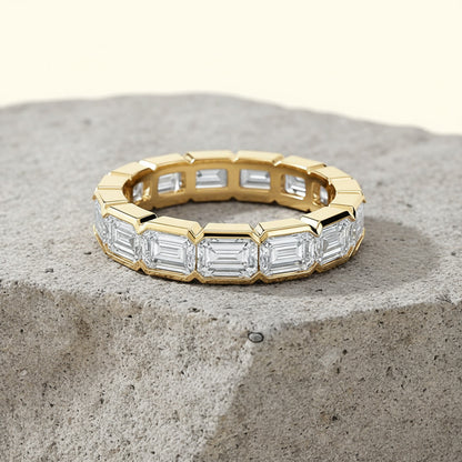 'Riley' Emerald Cut Eternity Diamond Wedding Band