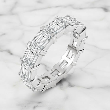 'Melanie' Eternity 7.00ct Emerald  Diamond Wedding Band
