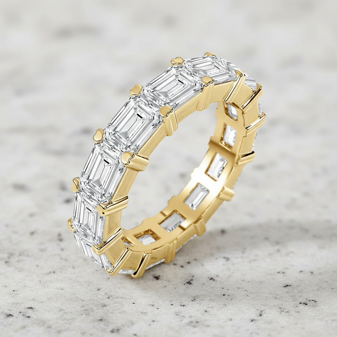 'Melanie' Eternity 7.00ct Emerald  Diamond Wedding Band