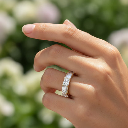 'Melanie' Eternity 7.00ct Emerald  Diamond Wedding Band