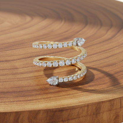 Spiral Diamond Ring