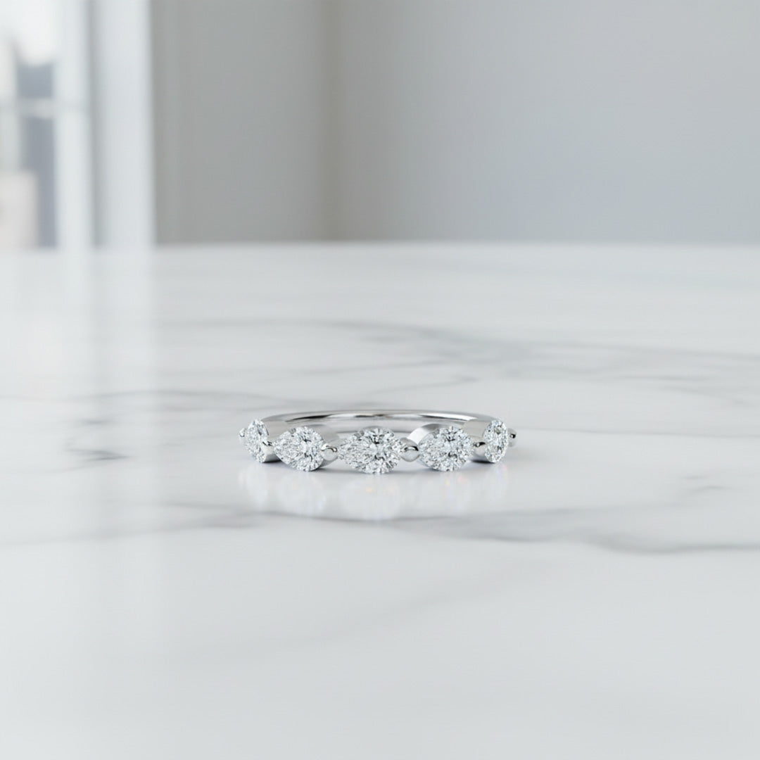 'Nora' Pear Shaped 1.50ct Diamond Wedding Band