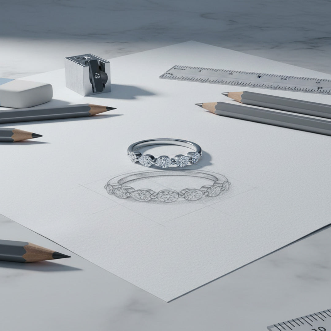 'Nora' Pear Shaped 1.50ct Diamond Wedding Band