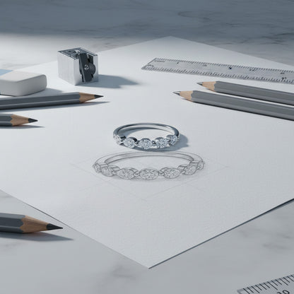 'Nora' Pear Shaped 1.50ct Diamond Wedding Band