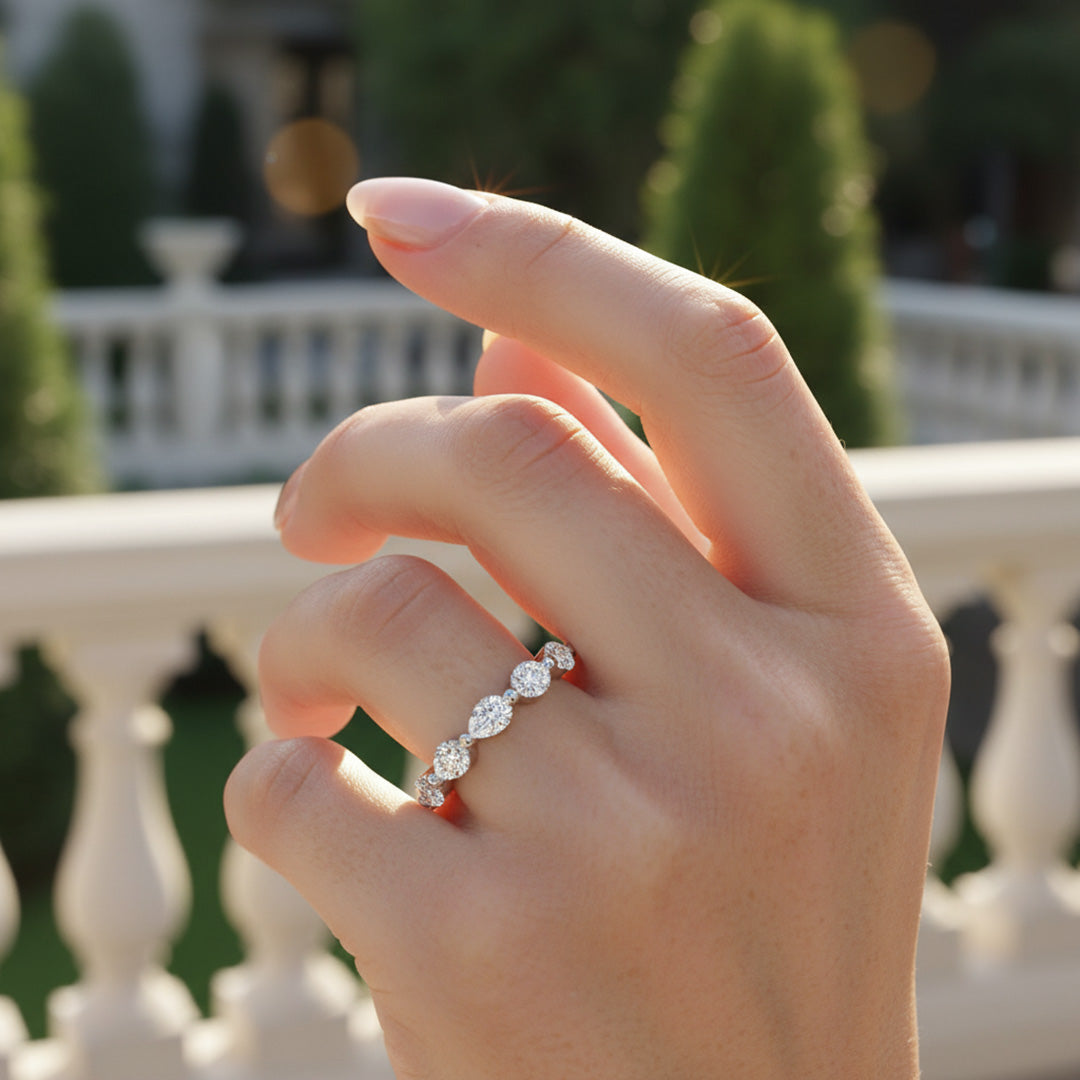 'Nora' Pear Shaped 1.50ct Diamond Wedding Band