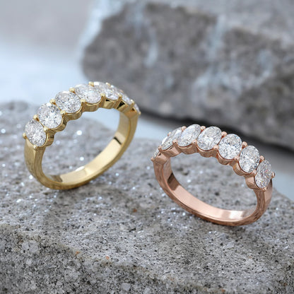 'Hazel' 7 Stone 3.00ct Oval Cut Diamond Wedding Band