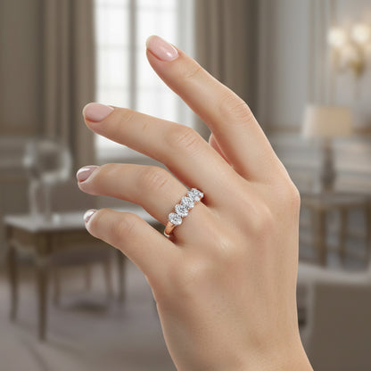 'Hazel' 7 Stone 3.00ct Oval Cut Diamond Wedding Band