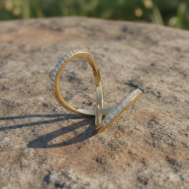 Double Band Diamond Ring