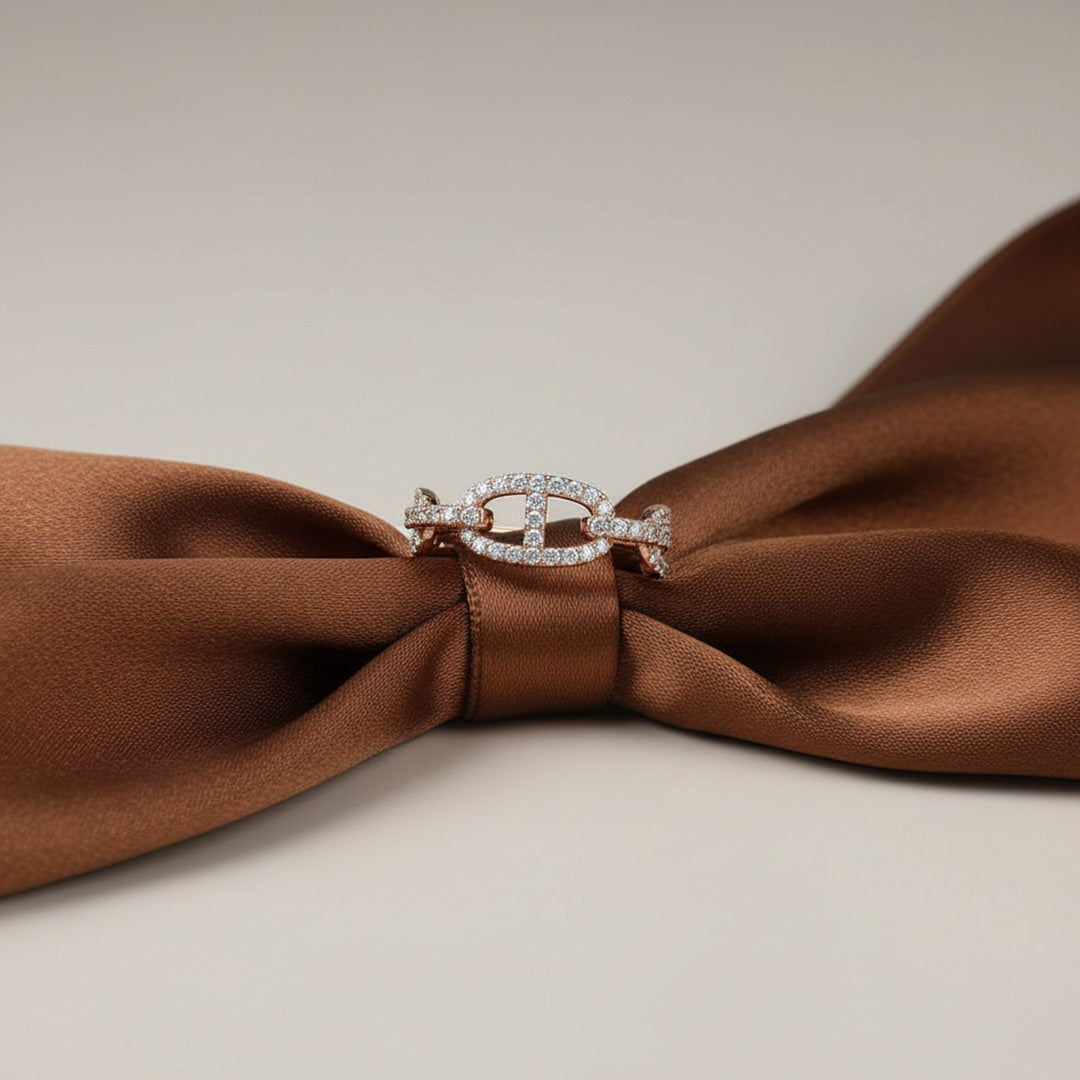 Diamond Chain Link Wedding Band