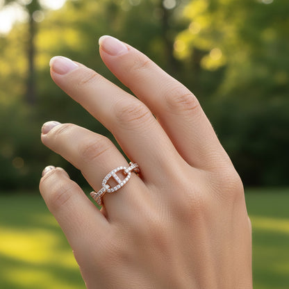Diamond Chain Link Wedding Band