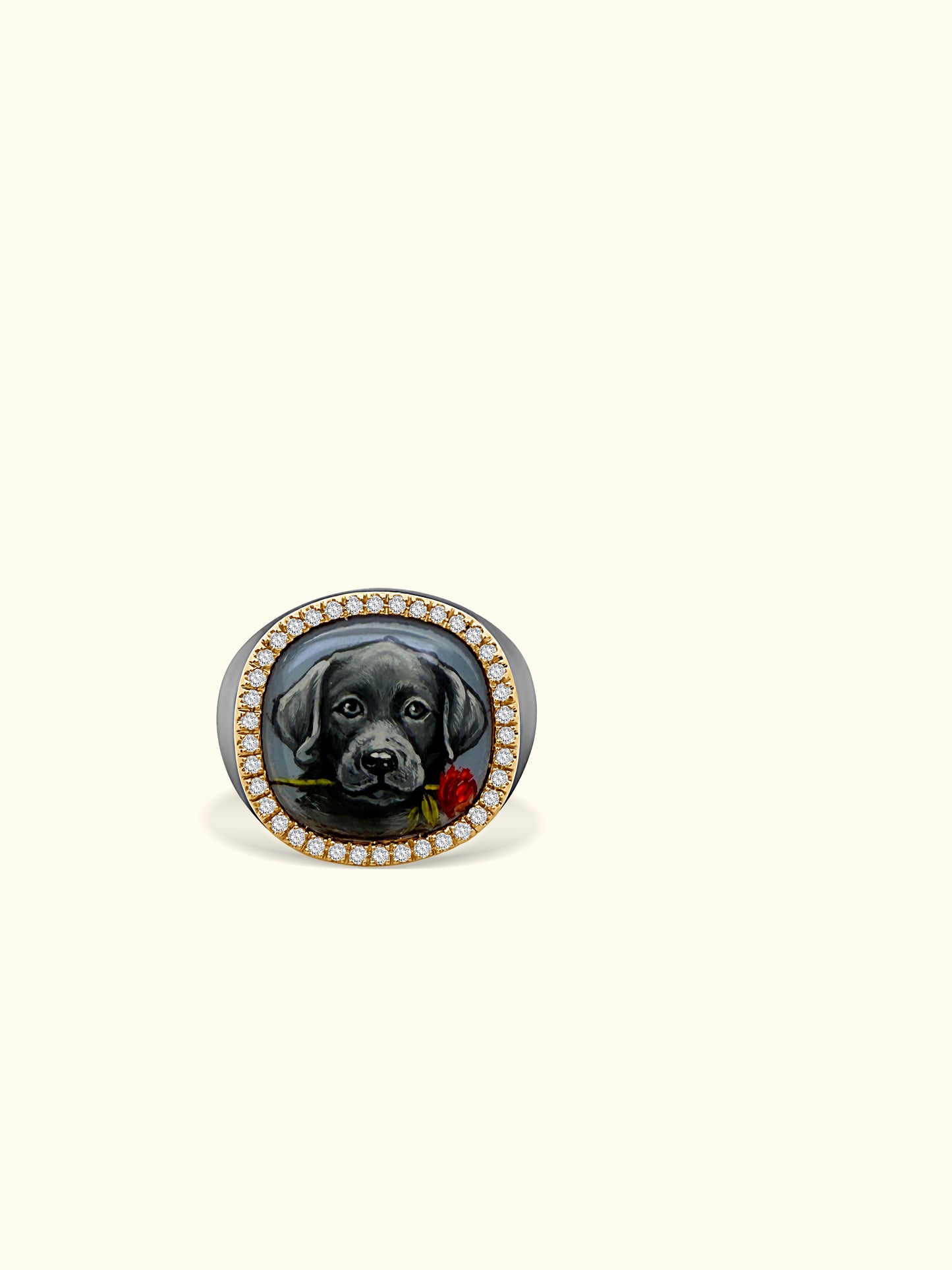 The Billig Custom Hand-Painted Pet Pawtrait Ring