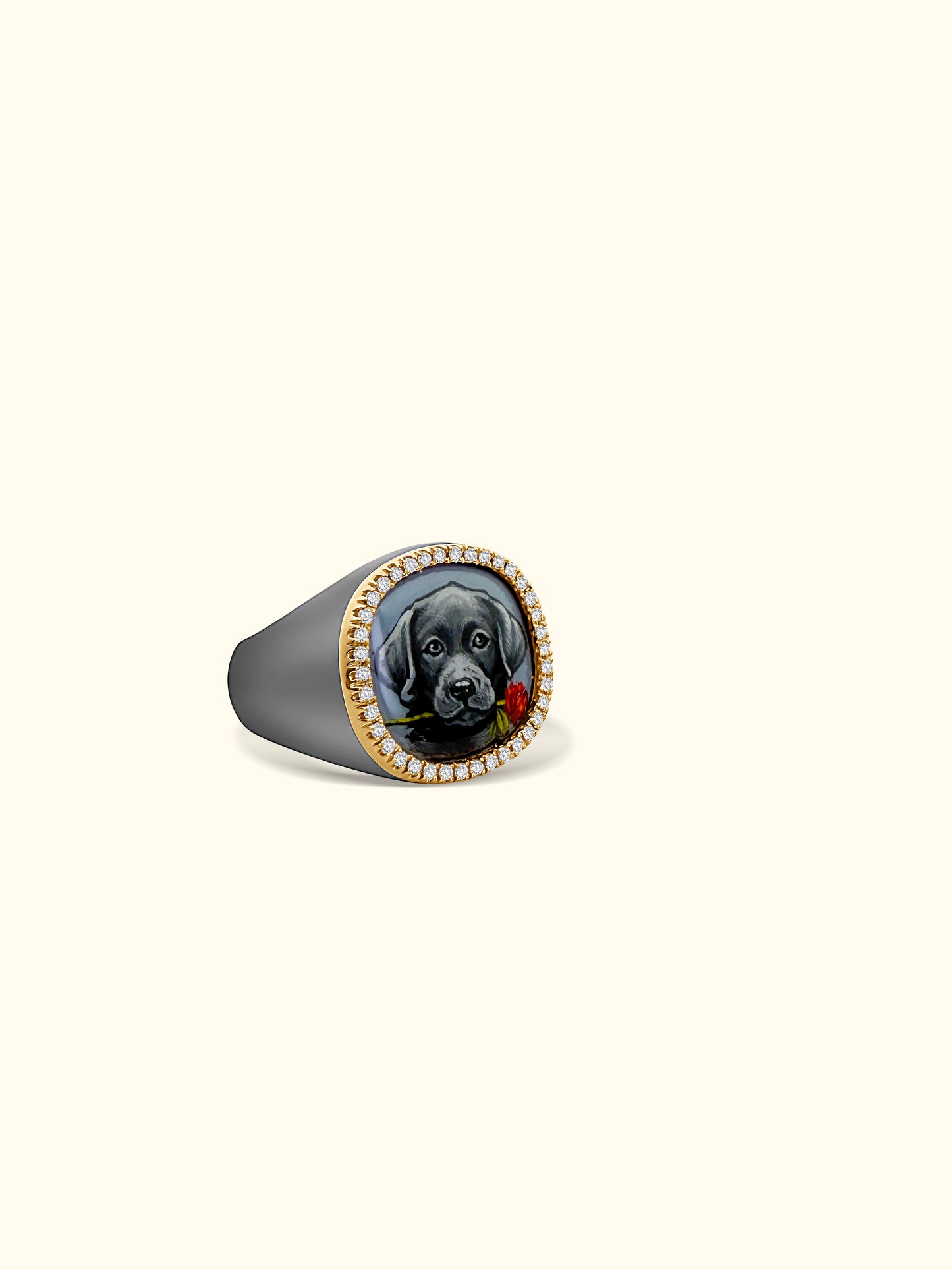 The Billig Custom Hand-Painted Pet Pawtrait Ring