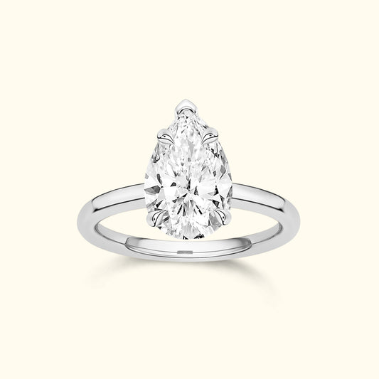 'Lilian' Ring with 1.54ct Pear Diamond