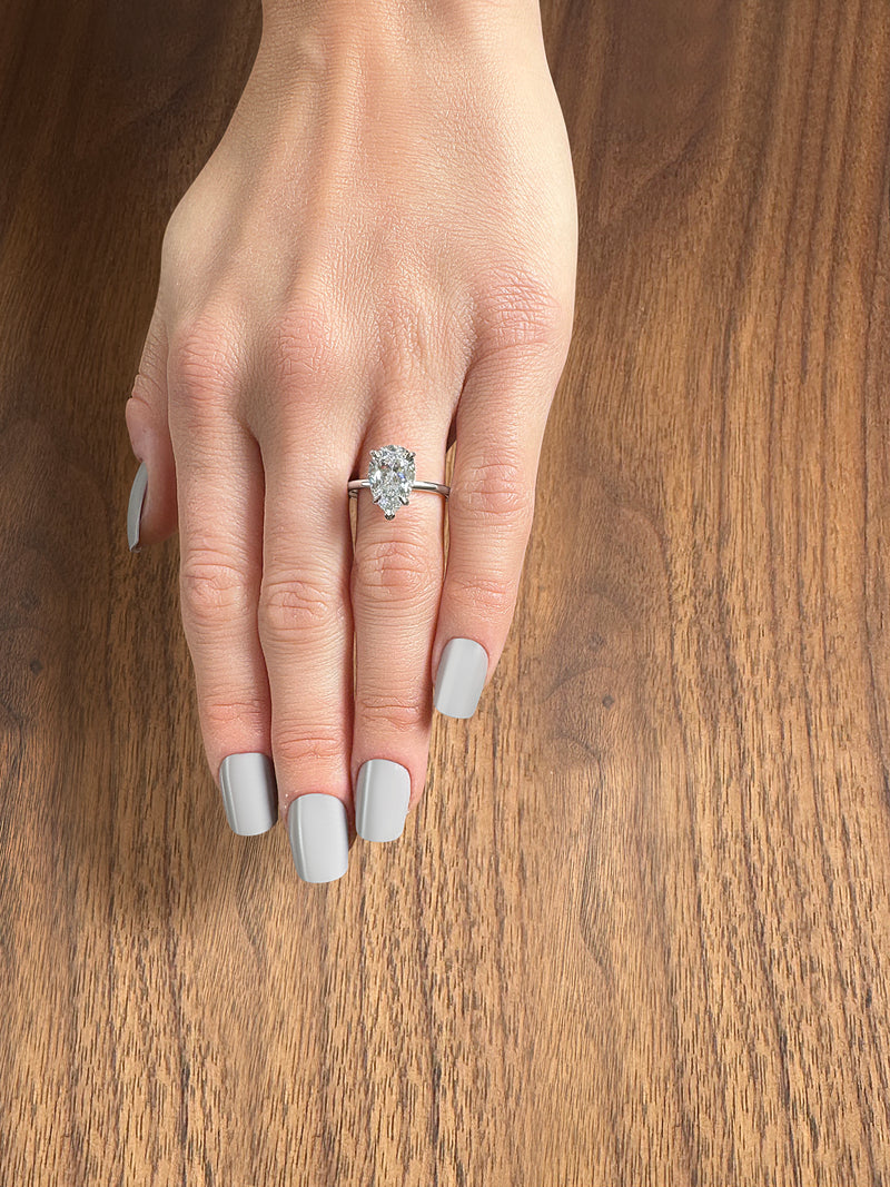 'Lilian' Ring with 1.54ct Pear Diamond