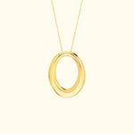 Tapered Puffy Oval Pendant Necklace