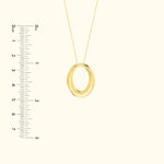 Tapered Puffy Oval Pendant Necklace