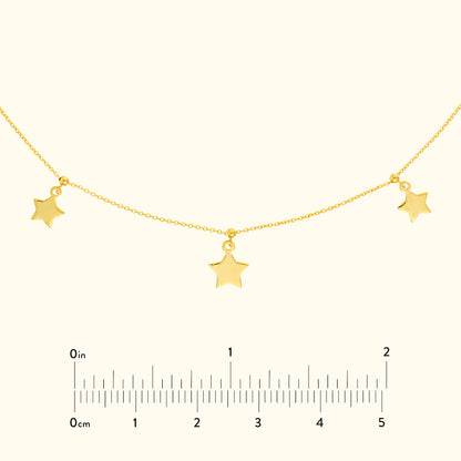 Star Trio Dangle Choker Necklace