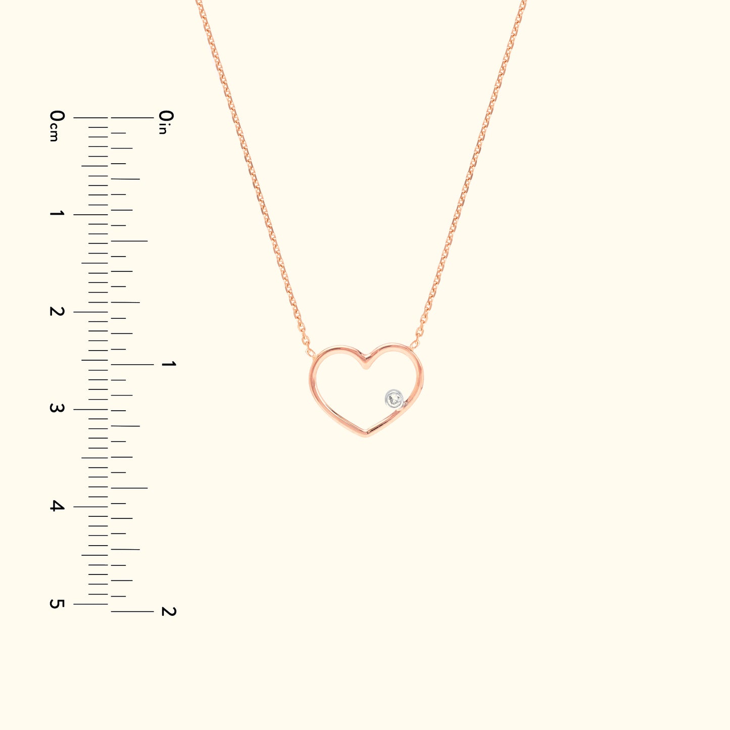 Open Wire Heart with Diamond Necklace