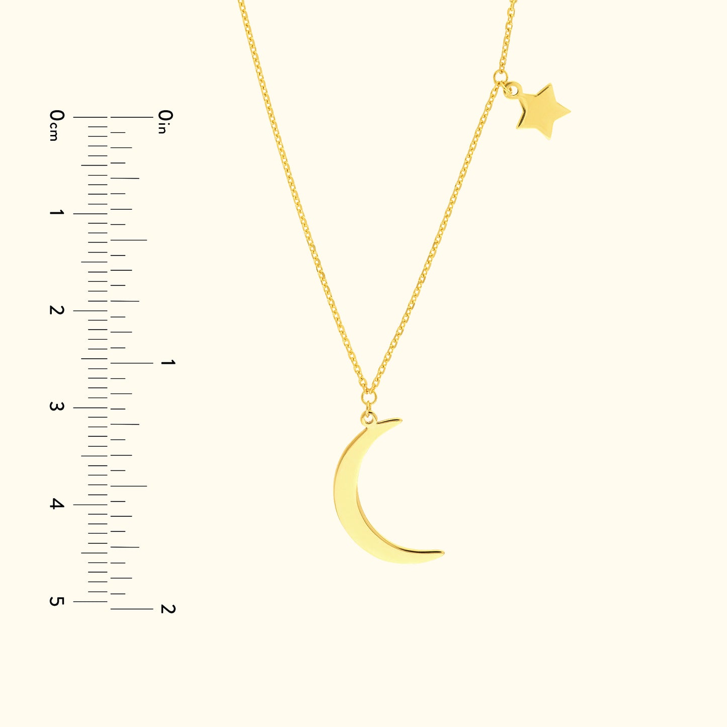 Crescent Moon + Star Dangle Necklace