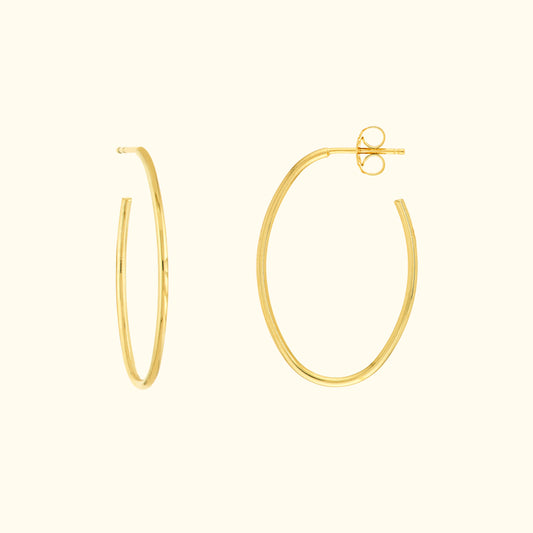 Mini Oval Hoop Post Earrings