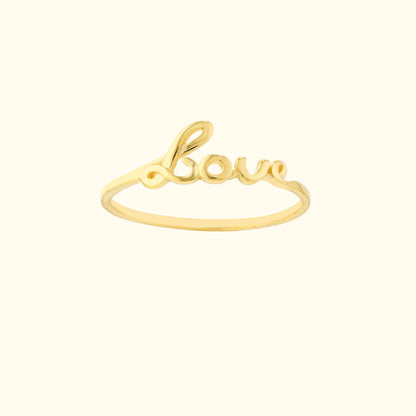 Cursive 'Love' Ring