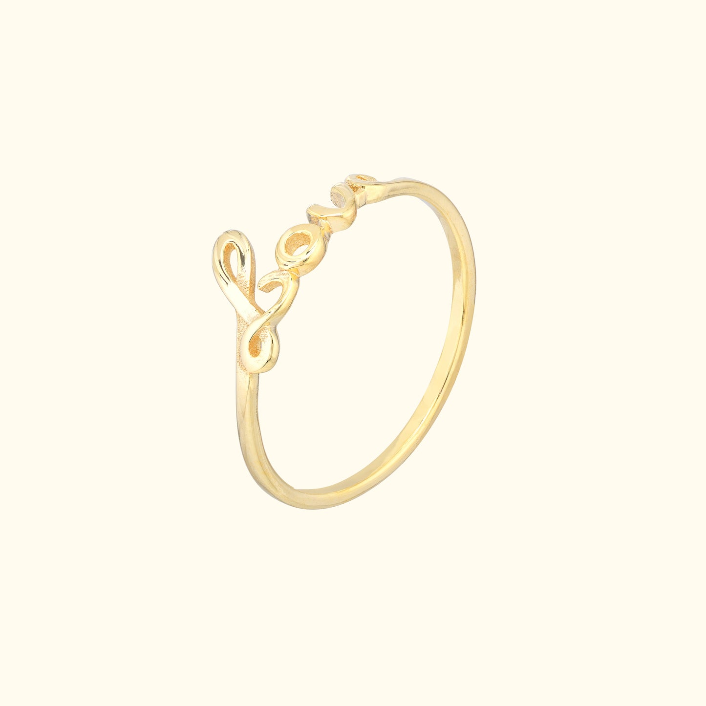 Cursive 'Love' Ring