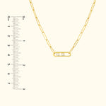 Twin Diamond Paper Clip Necklace
