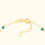 Teal Enamel Star Station Bracelet