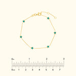 Teal Enamel Star Station Bracelet