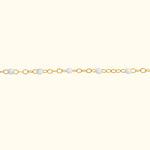 White Enamel Bead on Piatto Chain Anklet 10"