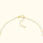 White Enamel Bead on Piatto Chain Anklet 10"